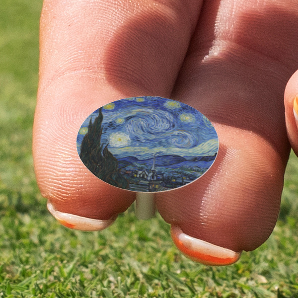 The Starry Night (Van Gogh 1889) Golf Tees & Ball Markers Set - Marker