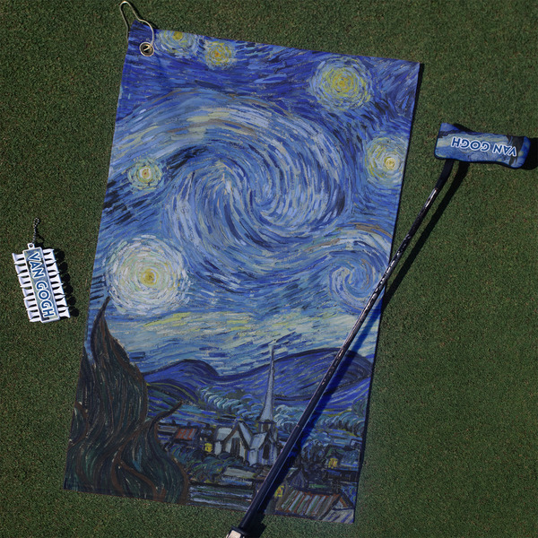 Custom The Starry Night (Van Gogh 1889) Golf Towel Gift Set