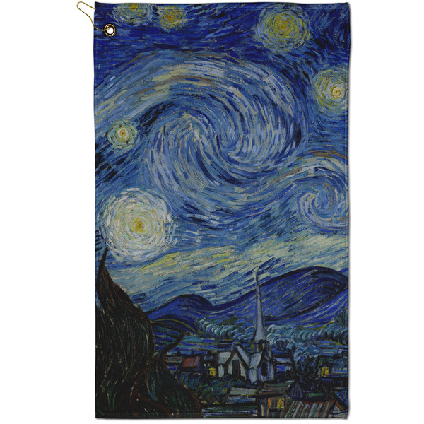 Custom The Starry Night (Van Gogh 1889) Golf Towel - Poly-Cotton Blend - Small