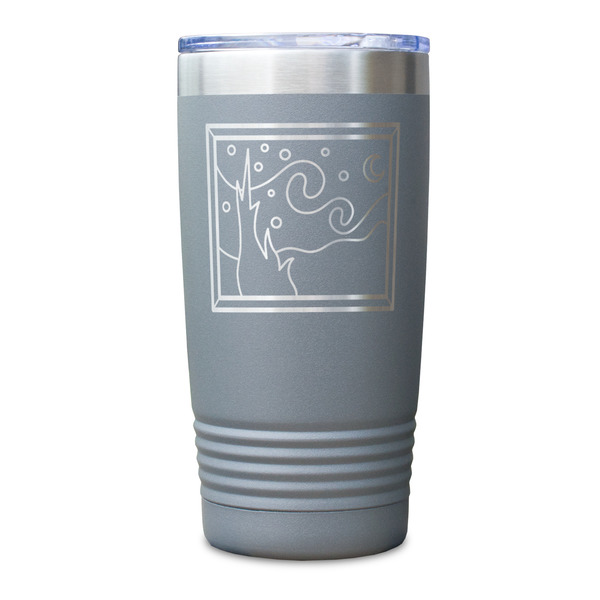 The Starry Night (Van Gogh 1889) Gray Polar Camel Tumbler - 20oz - Single Sided - Approval