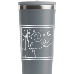 The Starry Night (Van Gogh 1889) RTIC Everyday Tumbler with Straw - 28oz - Grey - Single-Sided
