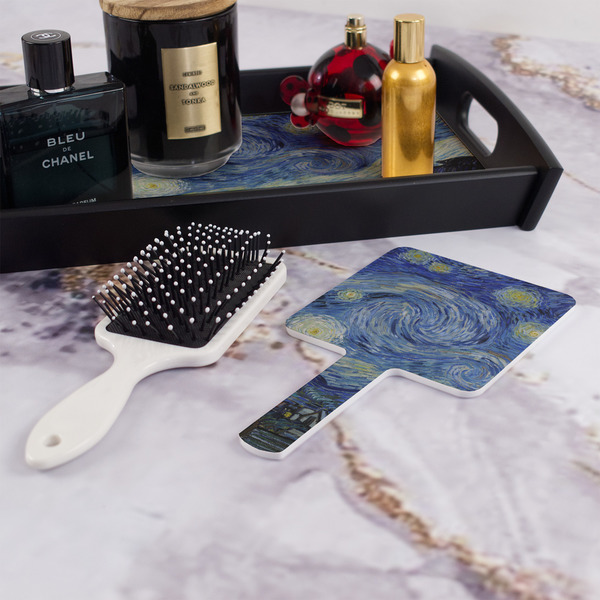 The Starry Night (Van Gogh 1889) Hand Mirror - With Hair Brush