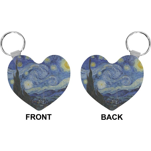 The Starry Night (Van Gogh 1889) Heart Keychain (Front + Back)