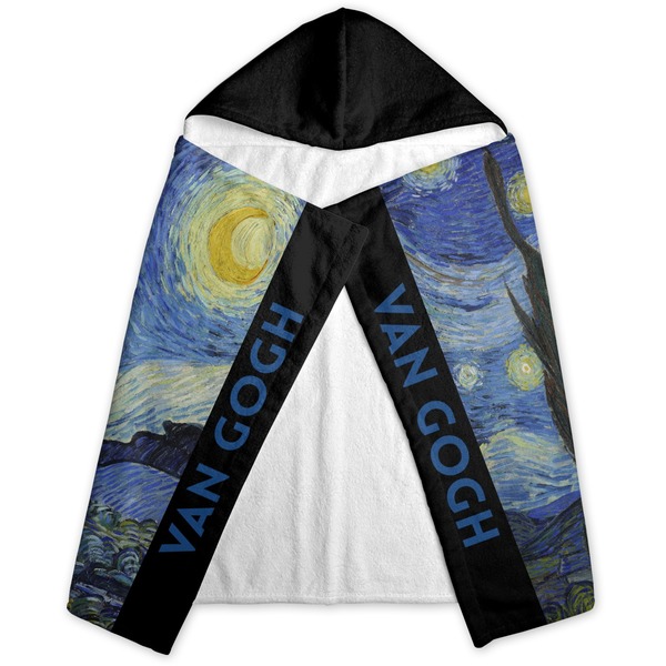 The Starry Night (Van Gogh 1889) Hooded Towel - Folded