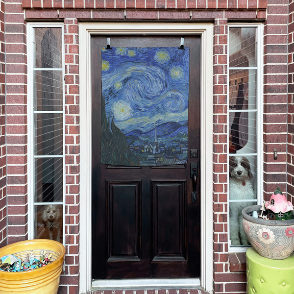 The Starry Night (Van Gogh 1889) House Flags - Double Sided - (Over the door) LIFESTYLE