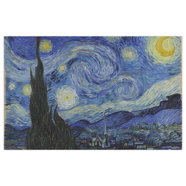 The Starry Night (Van Gogh 1889) Indoor / Outdoor Rug - 5'x8' - Front Flat