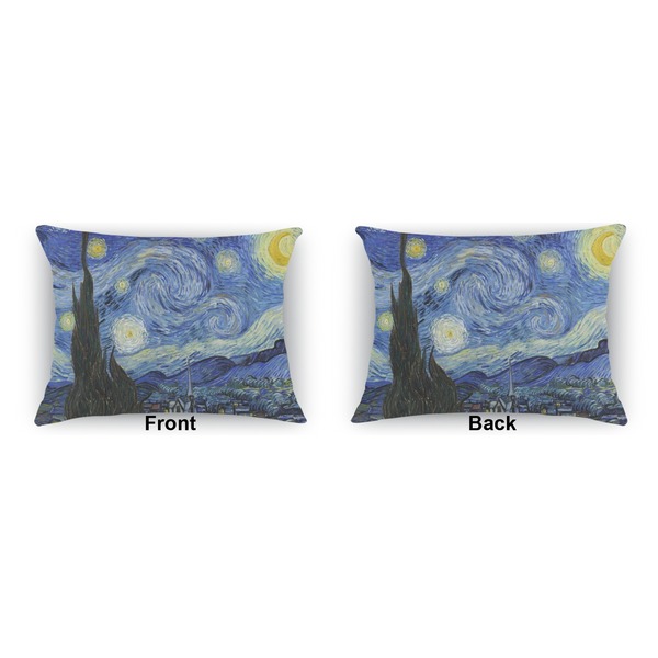 The Starry Night (Van Gogh 1889)  Indoor Rectangular Burlap Pillow (Front and Back)