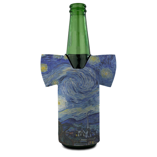 The Starry Night (Van Gogh 1889) Jersey Bottle Cooler - Set of 4 - FRONT (on bottle)