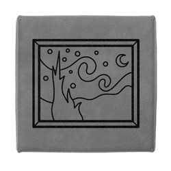 The Starry Night (Van Gogh 1889) Jewelry Gift Box - Engraved Leather Lid