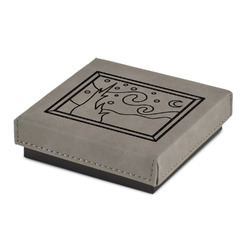 The Starry Night (Van Gogh 1889) Jewelry Gift Box - Engraved Leather Lid