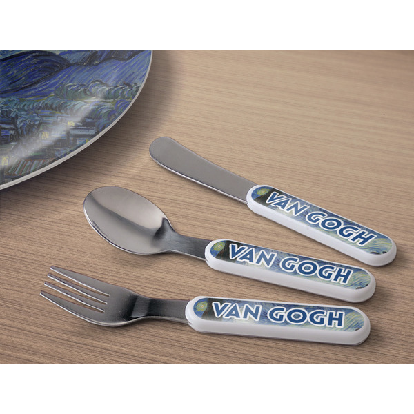 The Starry Night (Van Gogh 1889) Kids Flatware w/ Plate