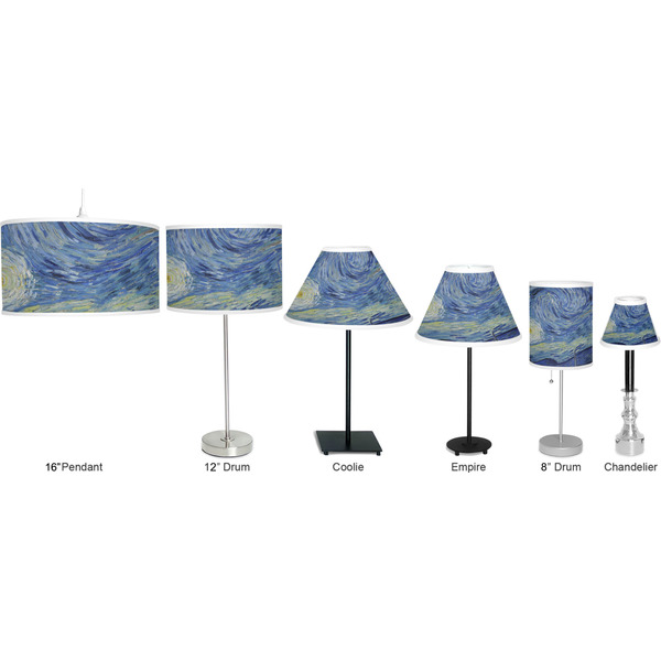 The Starry Night (Van Gogh 1889) Lamp Full View Size Comparison