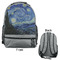 The Starry Night (Van Gogh 1889) Large Backpack - Gray - Front & Back View