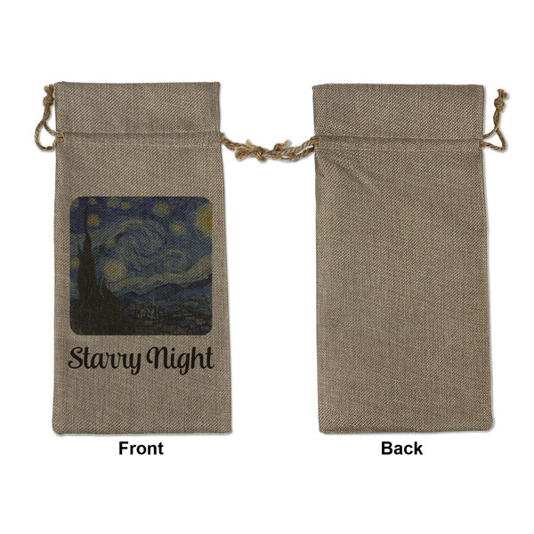 The Starry Night (Van Gogh 1889) Large Burlap Gift Bags - Front Approval