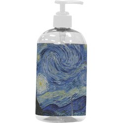 The Starry Night (Van Gogh 1889) Plastic Soap / Lotion Dispenser (16 oz - Large - White)