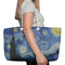 The Starry Night (Van Gogh 1889) Large Rope Tote Bag - In Context View