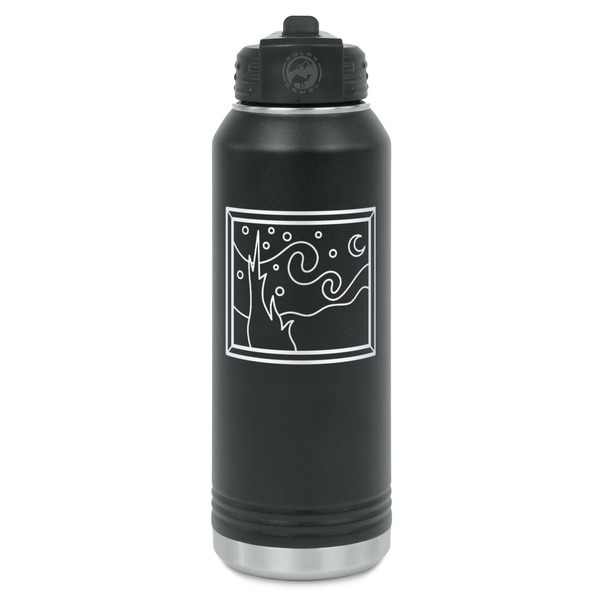 Custom The Starry Night (Van Gogh 1889) Water Bottles - Laser Engraved