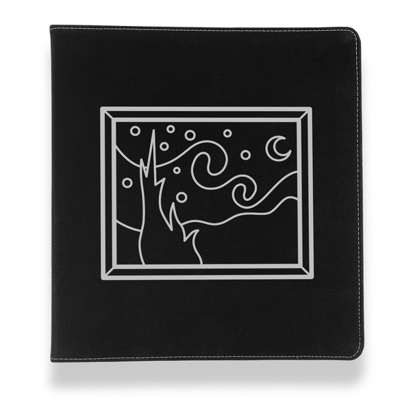 The Starry Night (Van Gogh 1889) Leather Binder - 1" - Black - Front View