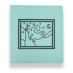 The Starry Night (Van Gogh 1889) Leather Binder - 1" - Teal