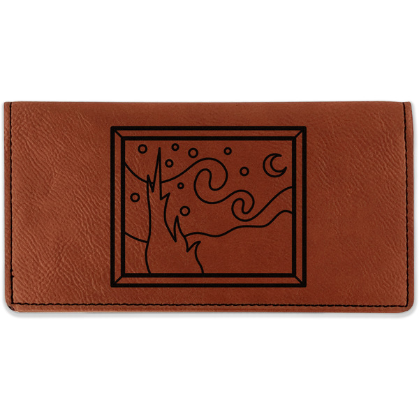 Custom The Starry Night (Van Gogh 1889) Leatherette Checkbook Holder