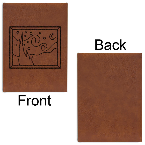 The Starry Night (Van Gogh 1889) Leatherette Journal - Large - Single Sided - Front & Back View