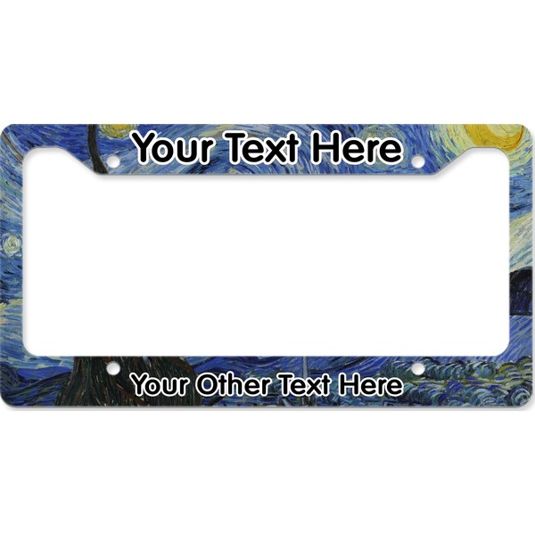 Custom The Starry Night (Van Gogh 1889) License Plate Frame - Style B
