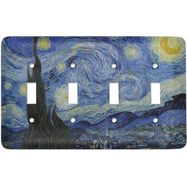 Custom The Starry Night (Van Gogh 1889) Light Switch Cover (4 Toggle Plate)