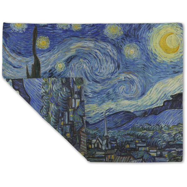 The Starry Night (Van Gogh 1889) Linen Placemat - Folded Corner (double side)