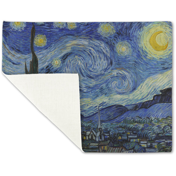 The Starry Night (Van Gogh 1889) Linen Placemat - Folded Corner (single side)