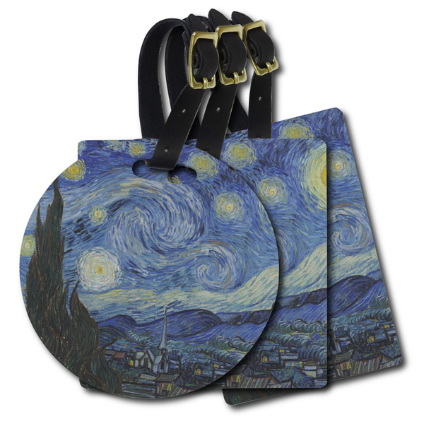 Custom The Starry Night (Van Gogh 1889) Plastic Luggage Tag
