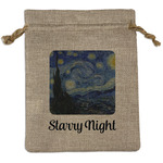 The Starry Night (Van Gogh 1889) Medium Burlap Gift Bag - Front