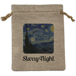 The Starry Night (Van Gogh 1889) Medium Burlap Gift Bag - Front