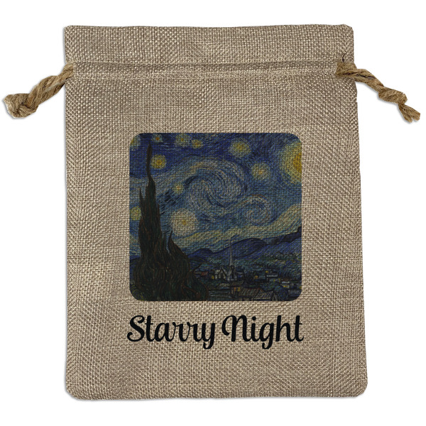 Custom The Starry Night (Van Gogh 1889) Burlap Gift Bag