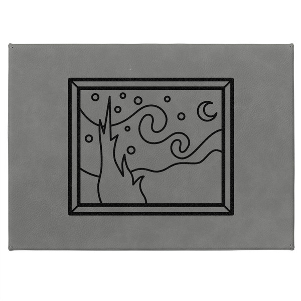 The Starry Night (Van Gogh 1889) Medium Gift Box with Engraved Leather Lid - Approval