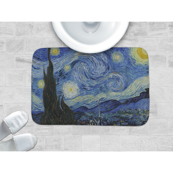 The Starry Night (Van Gogh 1889) Memory Foam Bath Mat - LIFESTYLE 34x21