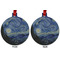 The Starry Night (Van Gogh 1889) Metal Ball Ornament - Front and Back