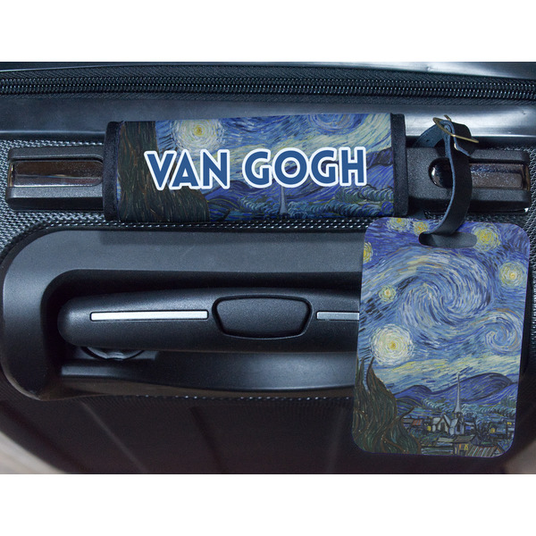 The Starry Night (Van Gogh 1889) Metal Luggage Tag & Handle Wrap - In Context