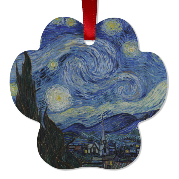 The Starry Night (Van Gogh 1889) Metal Paw Ornament - Front