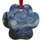 The Starry Night (Van Gogh 1889) Metal Paw Ornament - Front