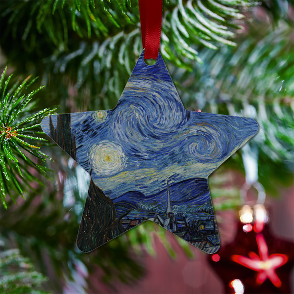 The Starry Night (Van Gogh 1889) Metal Star Ornament - Lifestyle