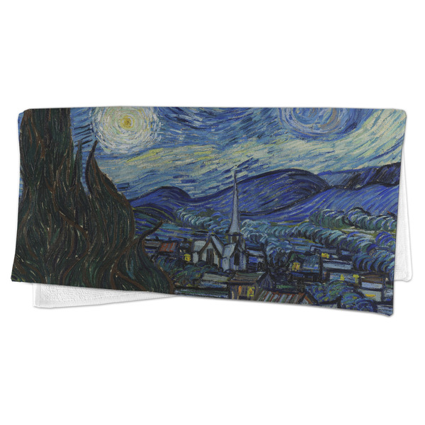 The Starry Night (Van Gogh 1889) Microfiber Dish Rag - FOLDED (half)