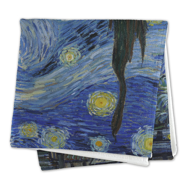 The Starry Night (Van Gogh 1889) Microfiber Dish Rag - FOLDED (square)