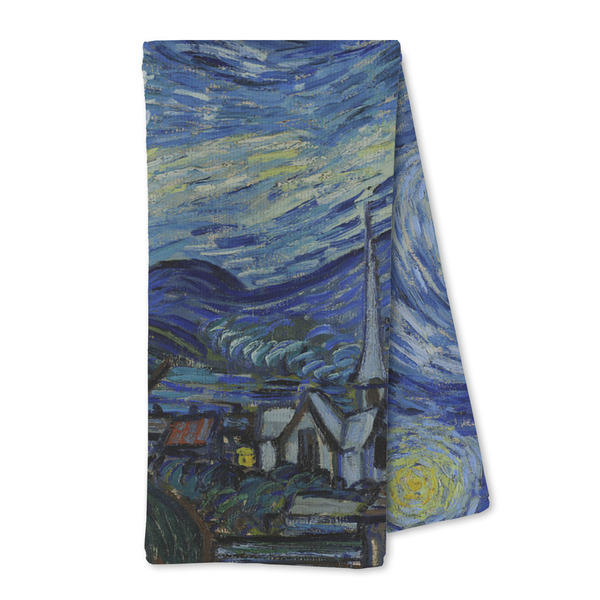 Custom The Starry Night (Van Gogh 1889) Kitchen Towel - Microfiber