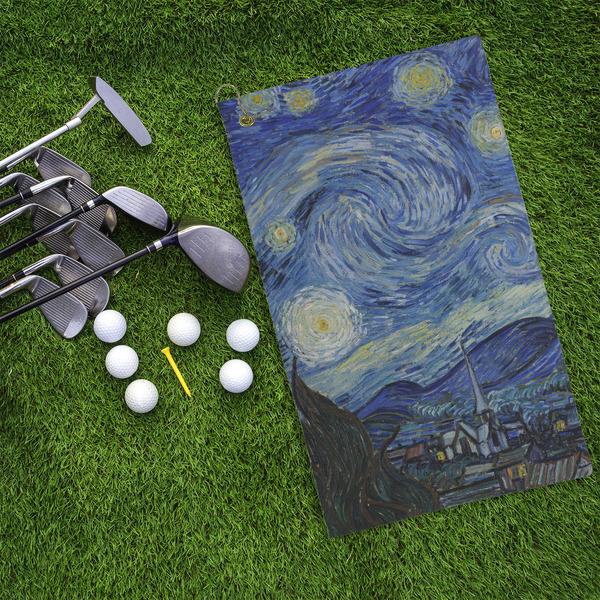 The Starry Night (Van Gogh 1889) Microfiber Golf Towels - LIFESTYLE