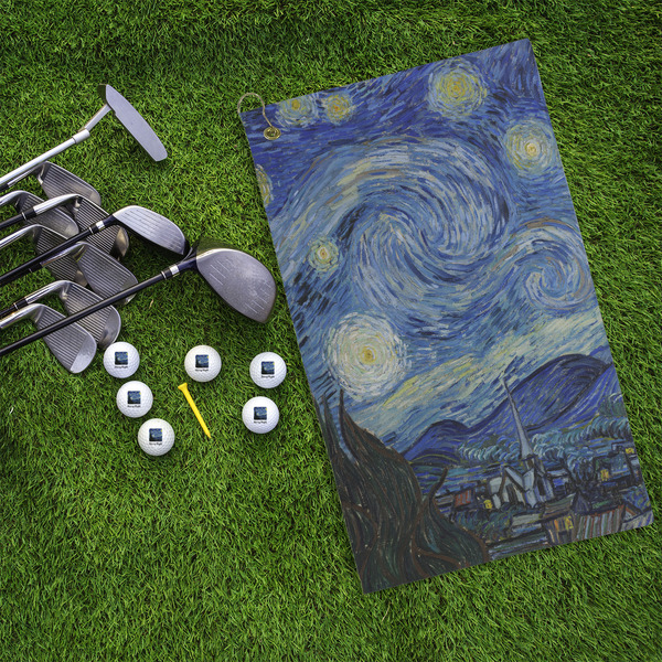 The Starry Night (Van Gogh 1889) Microfiber Golf Towels - LIFESTYLE