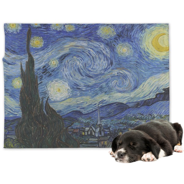 Custom The Starry Night (Van Gogh 1889) Dog Blanket - Large