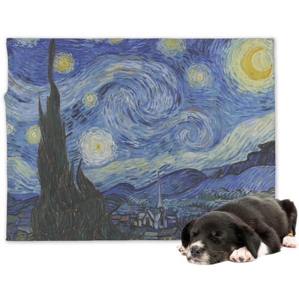 Custom The Starry Night (Van Gogh 1889) Dog Blanket