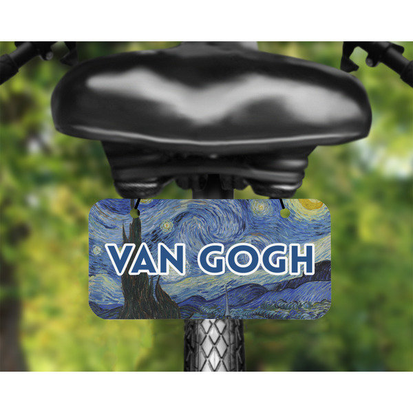 The Starry Night (Van Gogh 1889) Mini License Plate on Bicycle - LIFESTYLE Two holes