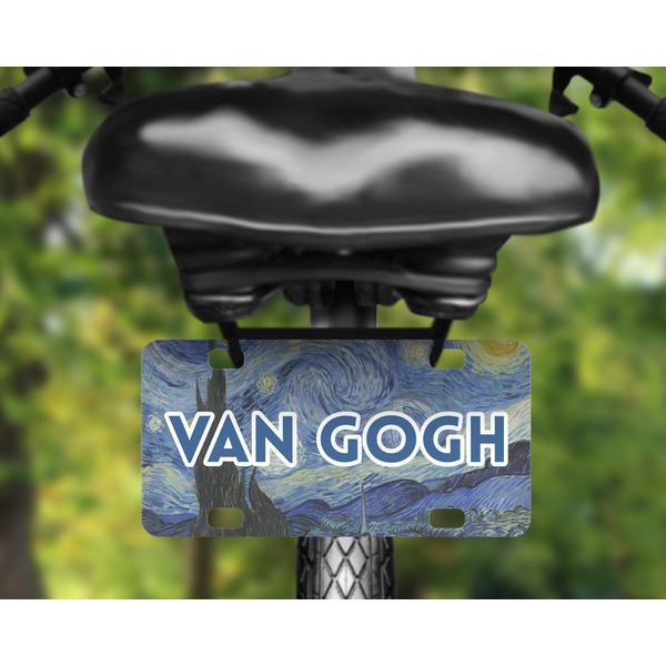 The Starry Night (Van Gogh 1889) Mini License Plate on Bicycle