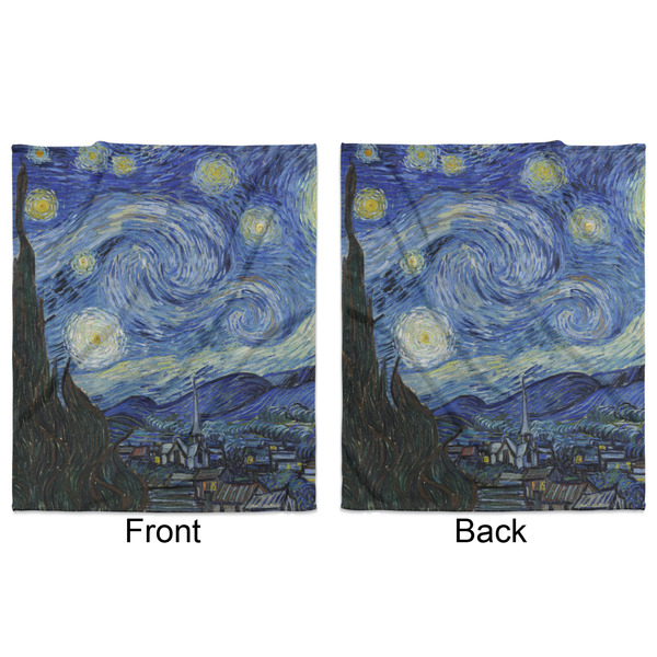 The Starry Night (Van Gogh 1889) Minky Blanket - 50"x60" - Double Sided - Front & Back